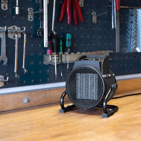 VONROC Elektrische kachel - Straalkachel - ventilatorkachel - keramisch - 3 standen: 1000W/2000W/ventilator - voor ruimten tot 20m2 - grijs