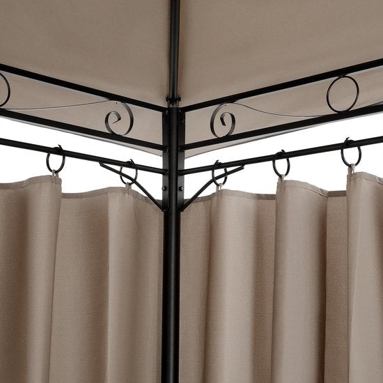 Casaria Paviljoen Topas 3x4m - UV-bescherming 50+ - Taupe