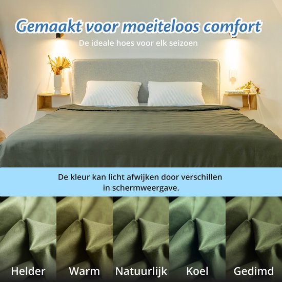 Hoes voor de verzwaringsdeken van EL Life 200 x 200 CM - 11 KG & 13 KG - Overtrek Hoes van 100% biologisch katoen - Olijf Groen