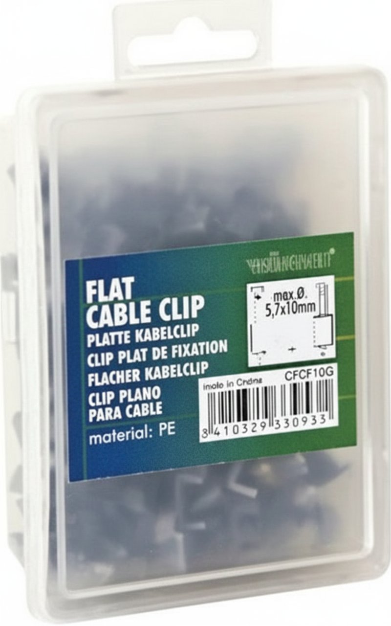 Platte Kabelclip, Grijs, 10Mm (100St/Doos)