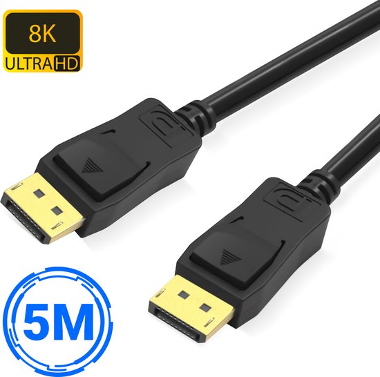 DisplayPort Kabel 1.4 - male to male - 8K 60Hz - 4K 144Hz - DP kabel - 5 meter