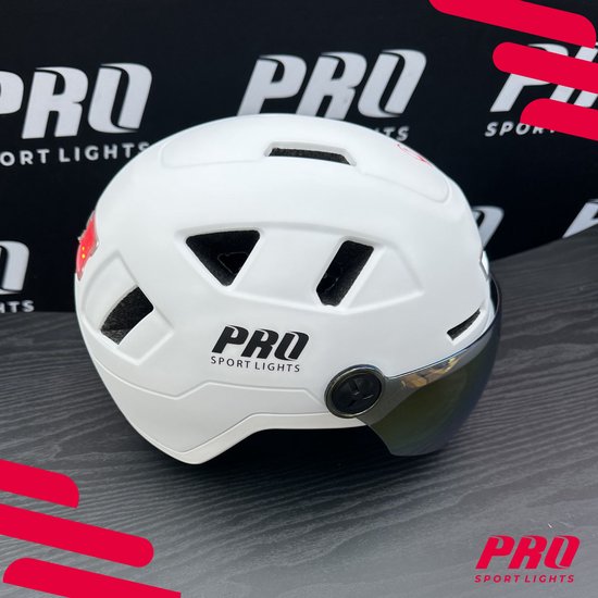 Speed Pedelec Helm met Visier & Oorwarmers Fietshelm Volwassenen - Wit - Medium - NTA8776