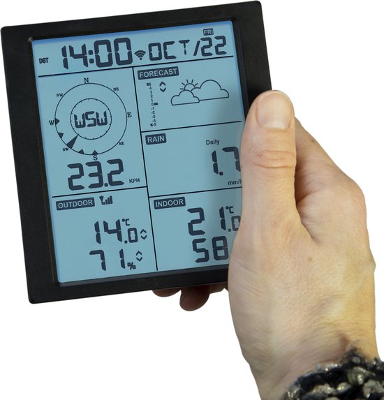 Alecto WS5200 - Professioneel WiFi Weerstation met Buitensensor - App besturing - 6-in-1