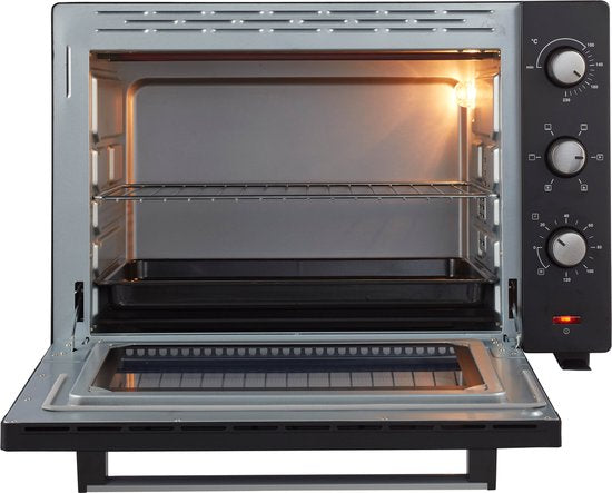 Tomado TEO6000B - Vrijstaande oven - 60 Liter - 2000 Watt - Hetelucht - 4 insteekniveau's - Zwart