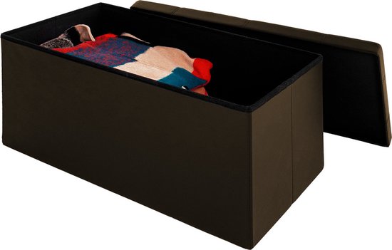 Casaria Zitbank met Opbergruimte - 80x40x40cm 100L Kunstleer – Bruin