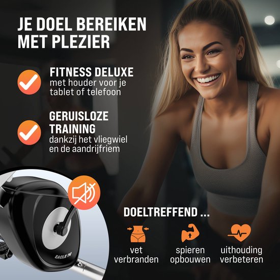 Sportana Hometrainer Eagle 4 - Inklapbaar 10 Niveaus – Zwart Zilver
