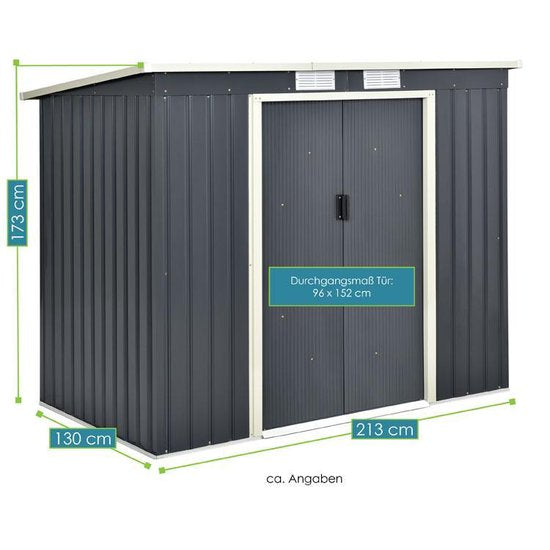 Juskys Metalen tuinhuis M - 213 × 130 × 173cm