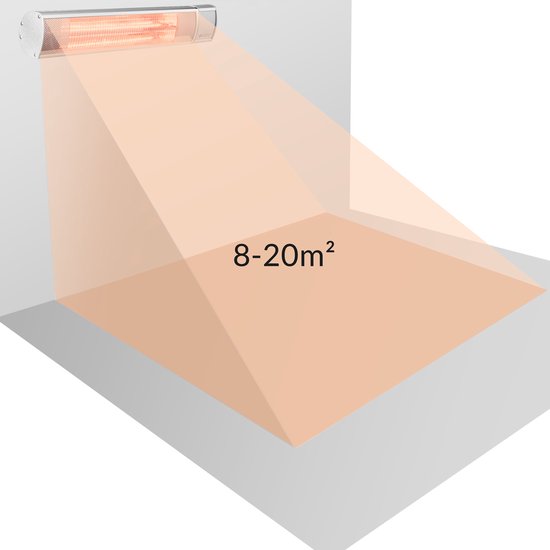 Monzana Infraroodstraler 2000W - 3 Standen/Afstandsbediening – Zilver