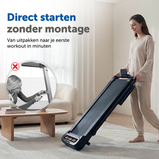 ACTYV Loopband Inklapbaar 1-12km/u - Inclusief Smeerolie, Beschermmat - Hardloopband - Treadmill - Wandelband - Walking pad - Voor Thuis - Elektrisch - Opvouwbaar V3
