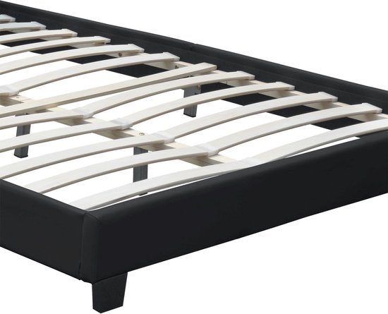Gestoffeerd bed Verona - 120 x 200 cm - Zwart - LED Verlichting
