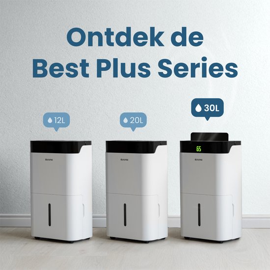 Auronic Luchtontvochtiger en Luchtreiniger - Better Plus Series - Ontvochtigt 30L per dag - 5L Waterreservoir - Slaapkamer, Badkamer, Woonkamer en Kantoor - Vochtvreter voor in Huis - Wit