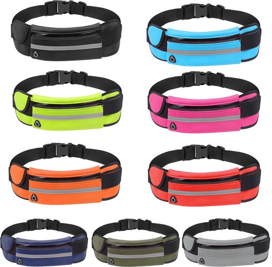 Garpex® Running Belt - Heuptas - Hardloop Telefoonhouder - Hardlooptasje - Heuptasje Dames en Heren - Hardlopen - One Size - Zwart