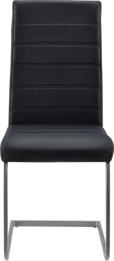 2 Eetkamerstoelen / stoel - Vegas - Kunstleer - Zwart