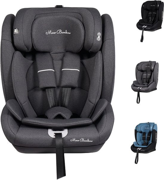 Mino Bambino i-Size Autostoel – Autostoel - Groep 1/2/3 (76–150 cm) – Grijs