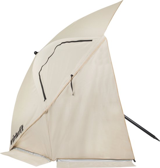VirtuFit Strandparasol Premium - Windscherm - Beige - 225 x 140 cm
