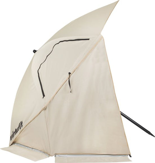 VirtuFit Strandparasol Premium - Windscherm - Beige - 225 x 140 cm