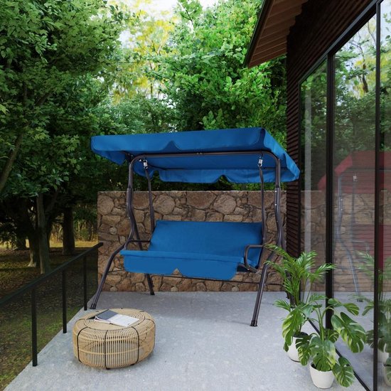 Casaria Hollywood Schommel – 2 Zits Weerbestendig 200kg – Blauw