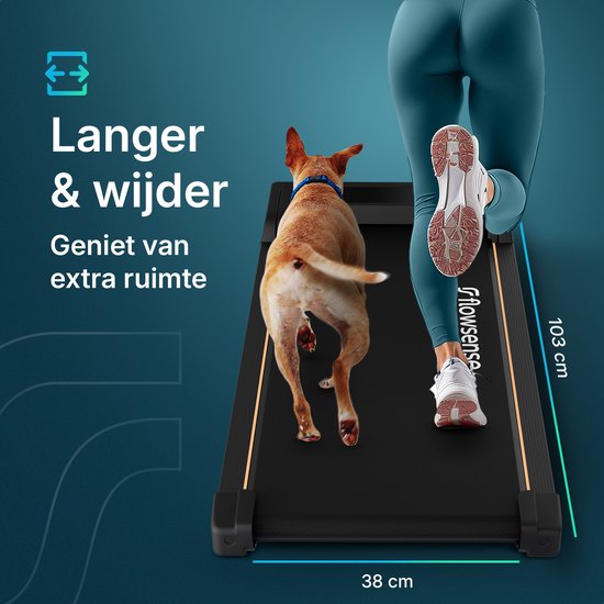 Flowsense Loopband - 1-6 km/u - Treadmill - Elektrisch - Zwart