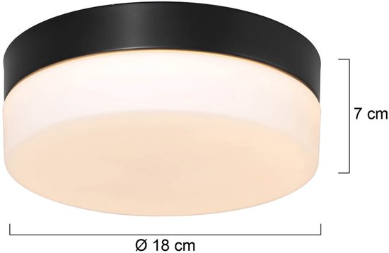Plafondlamp Ikaro 1362ZW Zwart Ø18cm - Modern, Elektronica & Glas, Steinhauer
