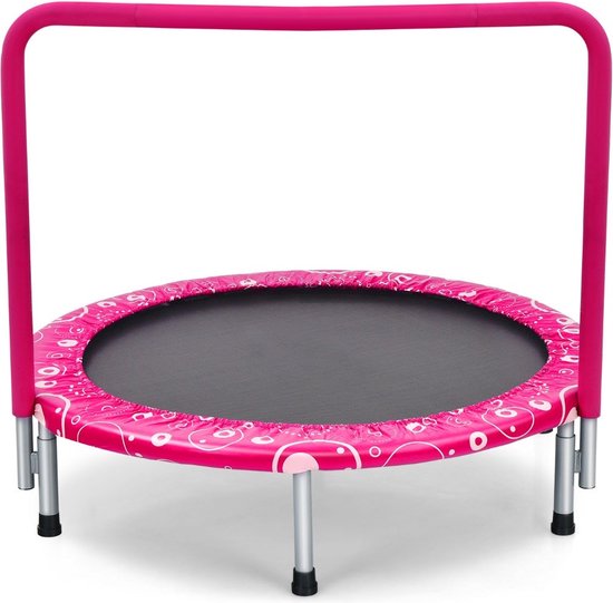 Coast Kindertrampoline – Met Handvat – max. 150 kg – 92 x 92 x 80,5 cm – Roze