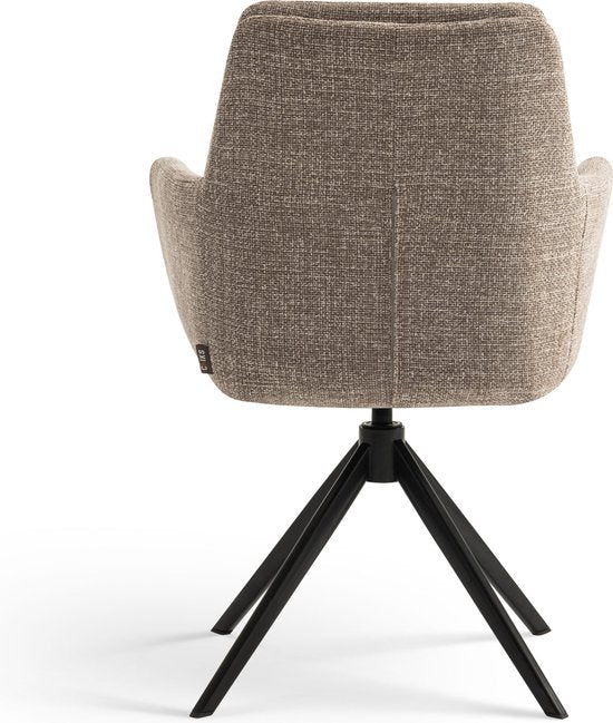 Furnihaus Draaibare Eetkamerstoel Milou met armleuning Taupe