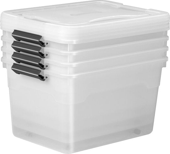 Opbergbox / Opslagdoos 60 L - Kunststof - 4-Delig - Incl. Deksel
