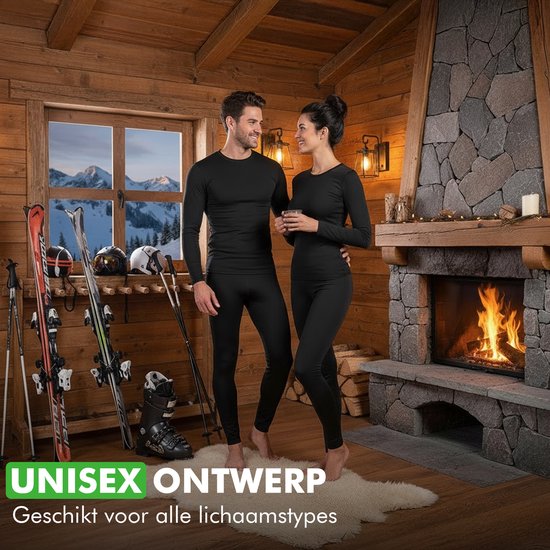 Travelhawk Thermokleding - Thermo Kleding Heren en Dames - Thermo Ondergoed Heren en Dames - Zwart - L
