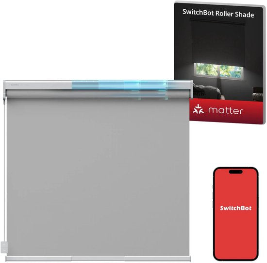 SwitchBot - Verstelbare slimme rolgordijnen voor alle ramen - Large / 110-140cm - Grijs