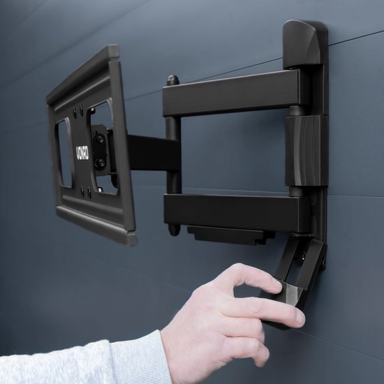 VONROC TV beugel – Draai- en kantelbaar voor 32 t/m 75 Inch – Universeel tot 50 kg. – Incl. montagemateriaal