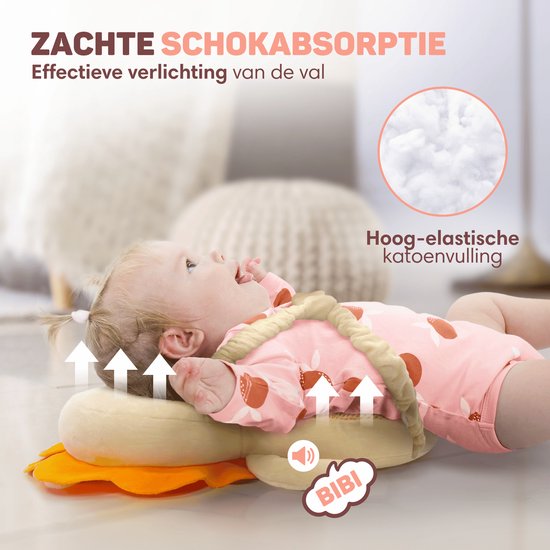 Vulpes Goods® BabyCare - Baby Hoofdbeschermer - Baby Valkussen - Baby Veiligheidskussen - Valrugzak - 3D Ademend - Veilig leren lopen - Leeuw