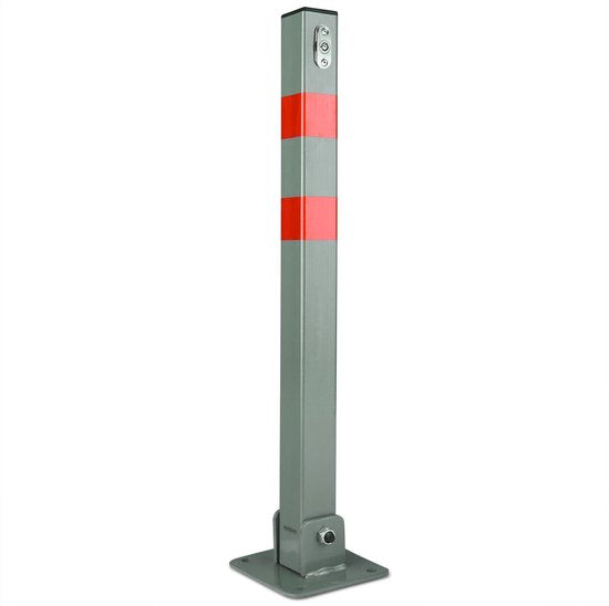 Deuba Parkeerpaal – Staal Incl. Sleutels 65,5x5cm - Grijs