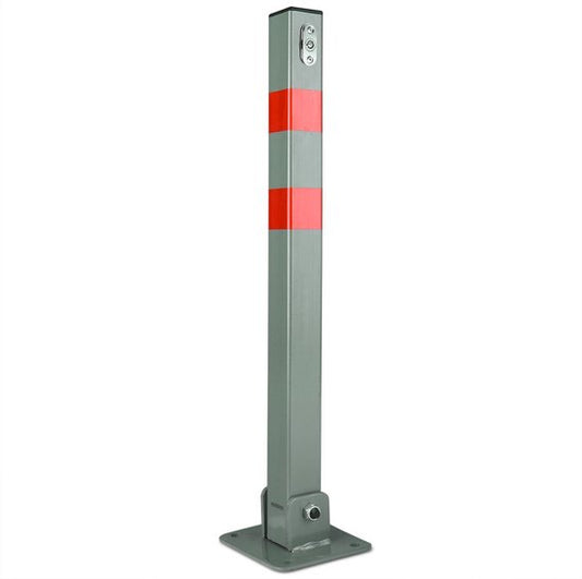 Deuba Parkeerpaal – Staal Incl. Sleutels 65,5x5cm - Grijs