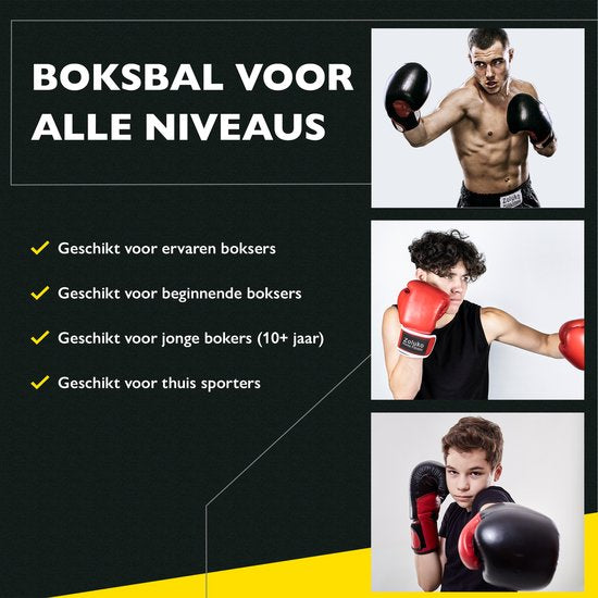 Zoluko Professionele Boksbal op Voet - Incl. E-Book - Verstelbaar in Hoogte 120-160cm - Voor Binnen en Buiten - Bokstrainer - Boksbal op Standaard - Boksset - Boksbal Staand - Boxing – Thuis Sporten – Bokspaal - Zwart