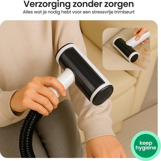 Gopets 9-Delige Hondentondeuse - Dierentondeuse Dikke Vacht - Haarverwijderaar voor Huisdieren - Trimset Hond en Kat - Met Stofzuiger - Massageborstel - 23 x 30 cm