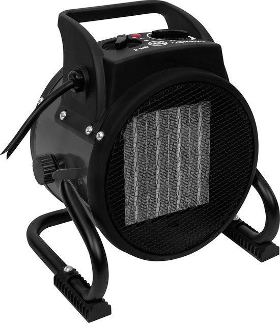 VONROC Elektrische kachel - Straalkachel - ventilatorkachel - keramisch - 3 standen: 1000W/2000W/ventilator - voor ruimten tot 20m2 - grijs