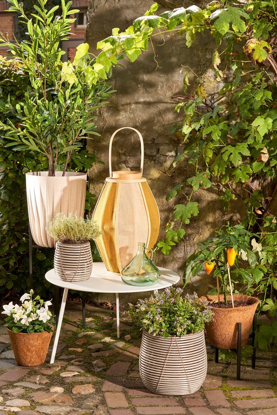 Mica Decorations Seatle Bijzettafel voor Buiten - H38 x Ø58 cm - Metaal - Wit
