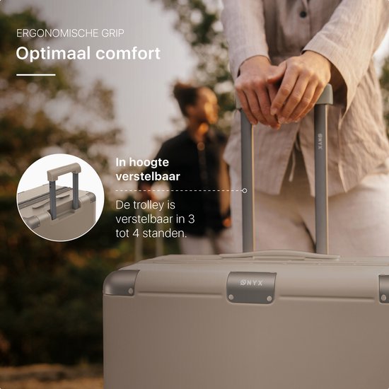 ONYX Hybrid Pro Check-in Koffer Large 100 Liter - Gerecycled Polycarbonaat en Ritsloos Design - Reiskoffer met TSA slot en Spinner wielen - Lichtgewicht Trolley met Laptopvak - Desert Clay