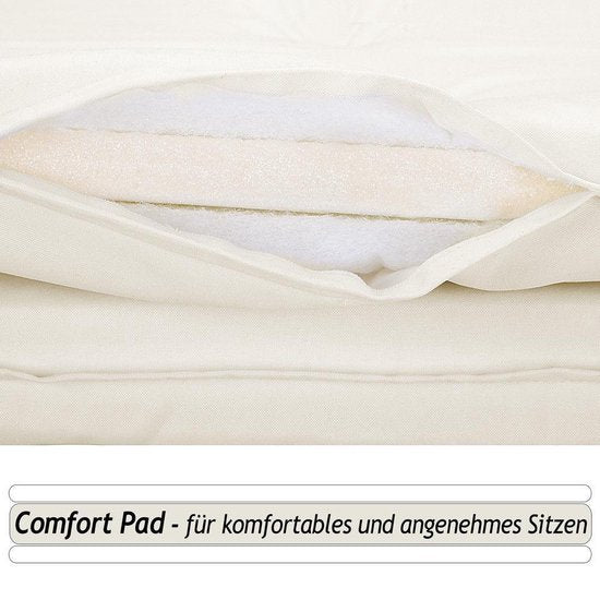 Saunabed kussen, crème, kussen voor ligbed, ligbedkussen, loungekussen, saunaloungebed kussen
