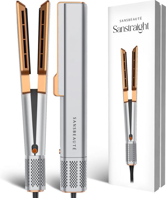 Sansbeauté Stijltang – 2-in-1 Wet-to-Dry, Haardroger & Stijltang, 3 Temperatuurinstellingen – 34,2 x 4,6 cm – Grijs