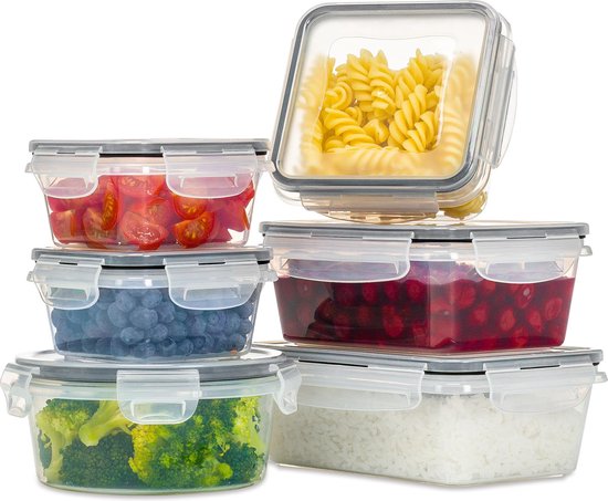 Stosh Vershoudbakjes - Meal Prep Bakjes - Diepvriesbakjes - Voedselcontainer - 6 stuks - Plastic - BPA vrij
