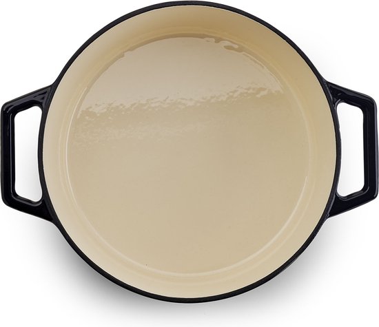 The Tasman Dutch Oven en Grill - Kookpot - Gerecycled Gietijzer - met Grill deksel - Ø29 cm – Zwart