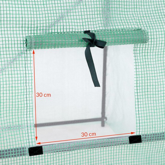 Gardebruk Kweekkas 7m² - Roldeur & 6 Ramen 350x200x200cm Groen