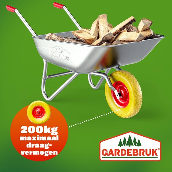Kruiwagen Wiel - PU-schuim Inclusief As - Geel Rood