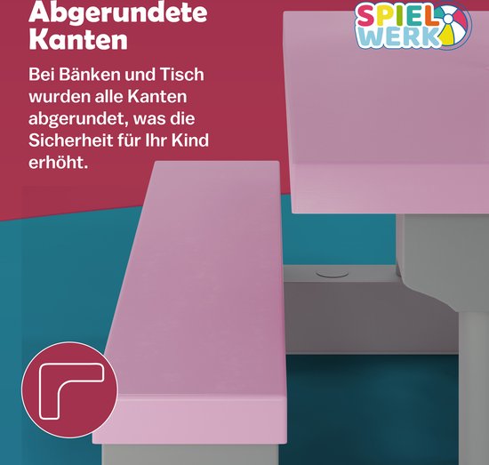 Spielwerk Kinder Tuinset – Incl. Parasol UV-bescherming - Roze Grijs