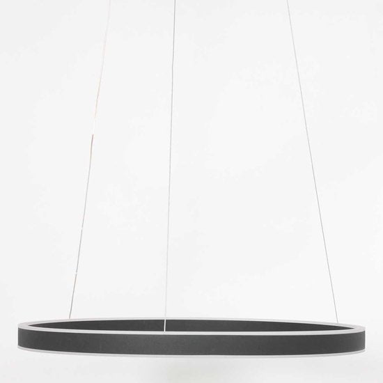 Hanglamp Ringlux 3502ZW Zwart 60cm Design Metaal Steinhauer - Hoogte instelbaar, ideaal voor binnengebruik