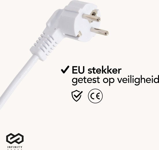 Infinity Goods Elektrische Convector Kachel - 750 / 1500 / 2000W - Verstelbare Thermostaat - Radiatorkachel - Oververhittingsbeveiliging - 35m² - Wit/Zwart