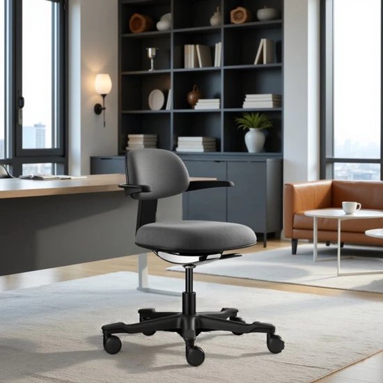 Backerz Ergonomische Werkkruk - Bureaustoelen voor Volwassenen - Volledig Verstelbaar, tot 120kg - Office Chair - Gamestoel - Zwart