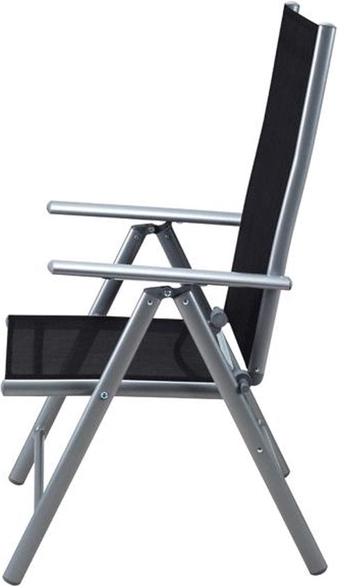 Casaria Aluminium Tuinstoelen - 3 stuks - Inklapbaar - Zilver