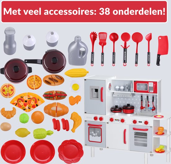Spielwerk Houten Speelkeuken Junior Chef - Interactief Realistisch - 38 delig