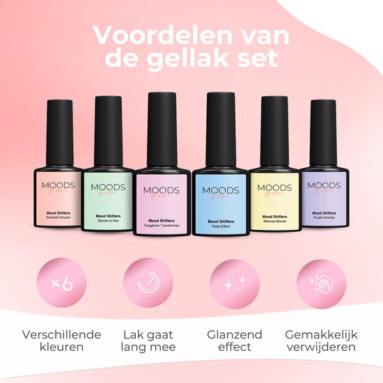 Moods Gellac 6-delige Set - Gellak Starterspakket - Gel Nagellak - 8ML - Mood Shifters - Gellac - Nagels - Chique Kleuren